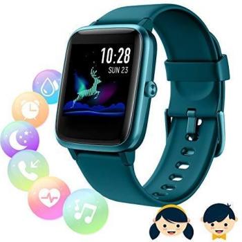 Fitpolo Reloj Inteligente Mujer Niños Hombre,smartwatch Mujer niños, Pulsera de Actividad Inteligente con Monitor de Sueño Contador de Caloría Pulsómetros Podómetro para Android iOS