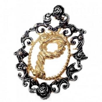 Colgante Plata Ley 925m Letra Inicial P Chapado Oro Oxidado