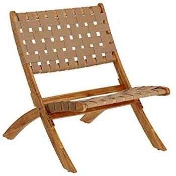 Kave Home - Sillón Plegable Chabeli Madera Maciza Acacia y Cuerda Beige FSC 100%
