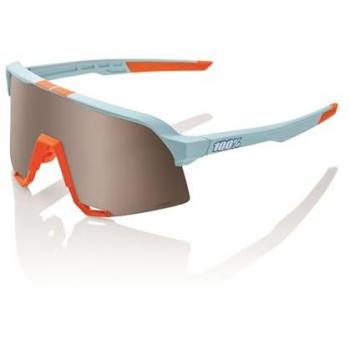 Gafas de ciclismo 100% S3 Plata, lentes Hiper gris, tacto suave en dos tonos, talla única unisex adulto