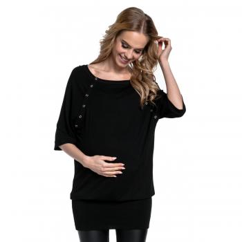 HAPPY MAMA Mujer Camiseta Premamá con Alas de Murciélago 023