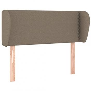 Cabecero de Tela Gris Taupe con Diseño de Orejas 103x23x78/88 cm
