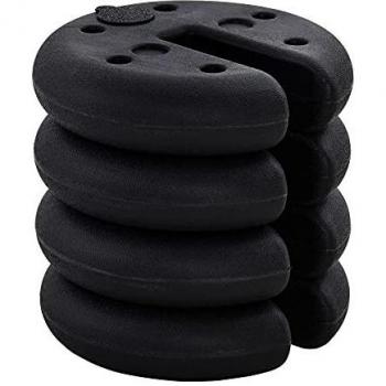 Outsunny Juego de 4 Pesos para Gazebo Rellenable Arena Cemento Base Peso Parasol Pie de Soporte para Carpa Base ponderada Φ25x6 cm