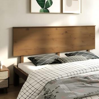Cabecero para cama Honey 204x6x82,5 cm madera maciza de pino marrón miel