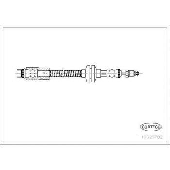 Latiguillo de freno CORTECO 19025702 - Manguera flexible para sistema de frenos, fabricada con materiales de alta calidad, resistencia a la presión y a la corrosión, compatible con diversos modelos de vehículos