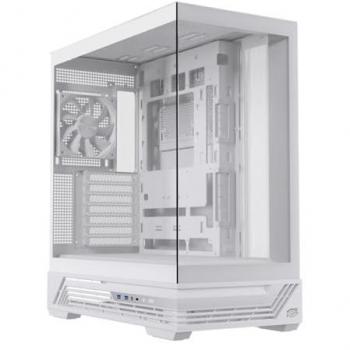 Caja de PC Einarex Prisma S800 Core Blanca con Espejo RGB, Soporte para 10 Ventiladores de 120mm y Refrigeración Líquida de 360mm