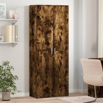 Aparador alto de madera multicapa en roble ahumado 70x35x180 cm