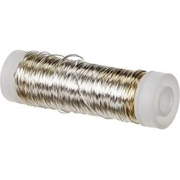 Bobina de hilo de cobre plateado 0,3 mm - 50 metros - extensible - multiuso - para bisutería y decoración