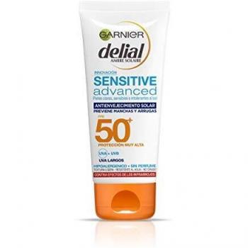 Garnier Delial Sensitive Advanced - Protector Solar Facial UV Gel Hidratante IP50+ - 100 ml