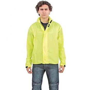 OJ Compact Top Fluo 4 Estaciones Chaqueta Impermeable 100% Compacto y Bolsillo, Amarillo Fluorescente, XL
