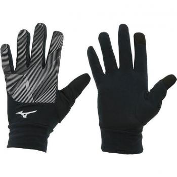 Guantes de fitness Mizuno Windproof negro, características: material windproof, diseño ergonómico, ajuste cómodo, transpirables, ideales para entrenamiento al aire libre