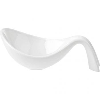 Cuchara y Cuenco Amuse Bouche Flow de Villeroy & Boch - Porcelana Premium, 12cm, 30ml, Blanco