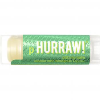 Bálsamo Labial HURRAW! Pitta de Coco, Menta y Hierba Limón, 4,80 g