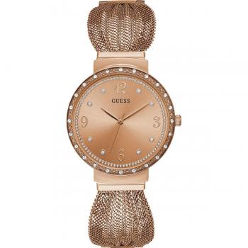 Reloj de Dama Guess Chiffon W1083L3 con Malla de Metal en IP Oro Rosa