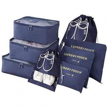 Vicloon Organizador de Maletas, 8 Piezas Bolsas Organizadoras Maleta, Impermeable Organizadores Maleta Viaje Equipaje Incluir 3 Cubos de Embalaje, 3 Bolsos de la Compresión y 2 Bolsas de Zapatos