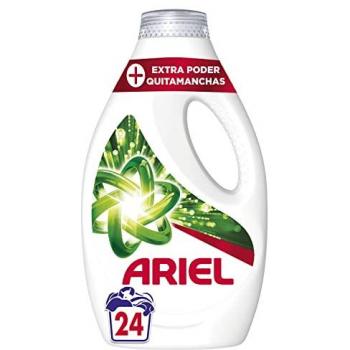 Detergente Líquido Ariel Poder Extra Quitamanchas, 24 Lavados, Limpieza Profunda y Eliminación de Manchas