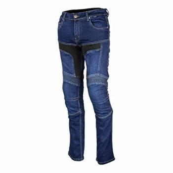 GMS Pantalones de Moto Viper Azul Oscuro - Vaqueros de moto, color azul oscuro, talla 34