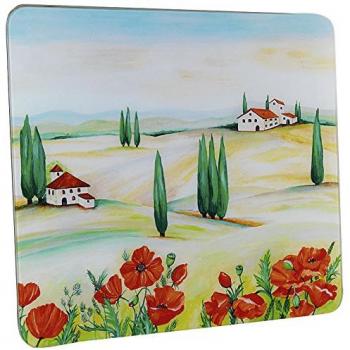 WENKO Placa con motivo Toscana - para cocinas de vidriocerámica, Vidrio endurecido, 56 x 0.5 x 50 cm, Multicolor