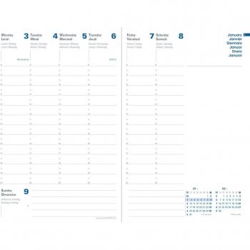 Recambio de Agenda Semanal 2024 - 21x27 cm - Multilingüe - Papel Reciclado - Quo Vadis