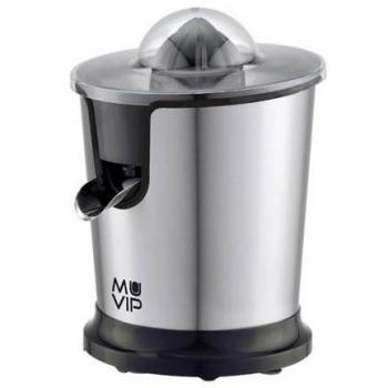 Exprimidor Eléctrico Muvip Inox 300W - Cuerpo y Filtro de Acero Inoxidable - Sistema Antigoteo - Dos Conos de Diferentes Tamaños