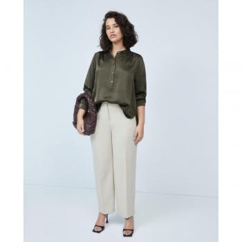 Blusa de manga larga Couchel con cuello polo