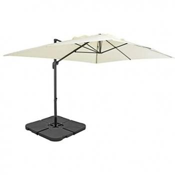 vidaXL Sombrilla de Jardín con Base Portátil Sombra Parasol Terraza Artículos de Exterior Casa Hogar Patio Porche Verano Paraguas para Sol Arena+