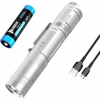 WUBEN Linterna LED Recargable 1200 Lumens Alta Potencia Pequeña Impermeable Linterna de Mano Linternas Antorcha 5 Modos con Batería para Ciclismo Camping Montañismo