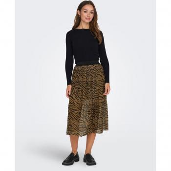 Falda midi plisada de mesh JDY