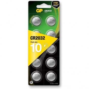 GP CR2025 Lithium Button Cell Batteries 3V 10-Pack Mercury-Free