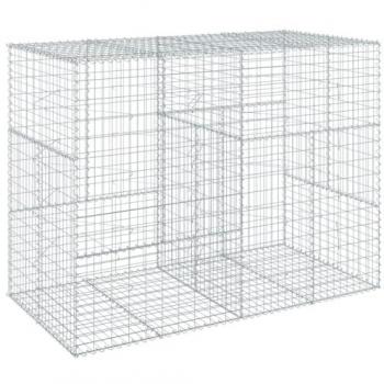 vidaXL Gabion Basket with Cover 200x100x150 cm Galvanised Iron
