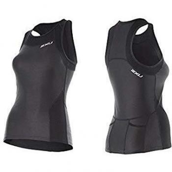 2XU Camiseta de triatlón para Mujer X-Vent Tri Singlet, Mujer, WT4368a, Negro, Medium