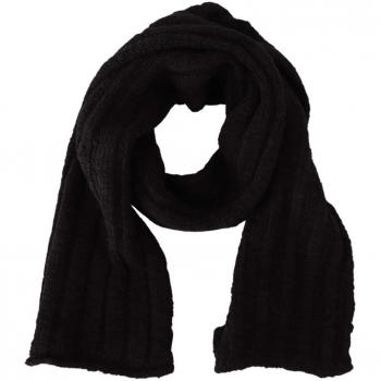 Dolce & Gabbana Black Virgin Wool Knitted Unisex Warmer Shawl Scarf