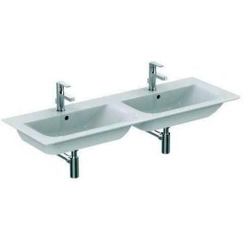 Lavabo Doble para Mueble Ideal Standard Connect Air 1240x460x165mm, Blanco con Hahnlócs y Sobrepresión