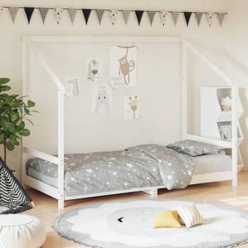 Cama infantil de madera maciza de pino blanco 90x200 cm