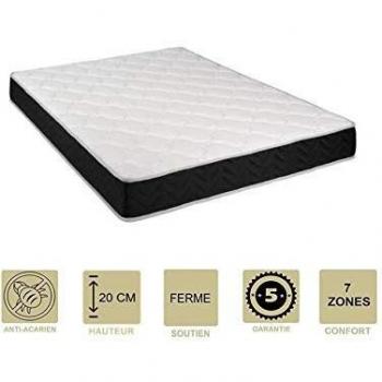 Colchón de Látex 76 Kg/m³ + Espuma 35 Kg/m³ 80x190 x 20 cm Firme + Almohada Viscoelástica 7 Zonas de Confort - Hipoalergén