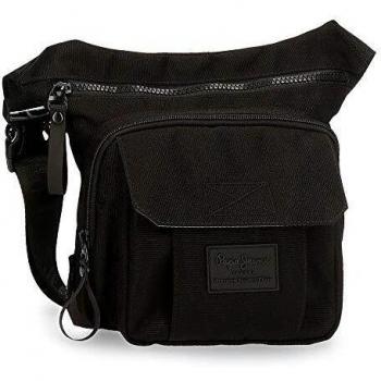 Pepe Jeans Denton Riñonera Cuadrada Negro 31,5x24x2 cms Poliéster Reciclado