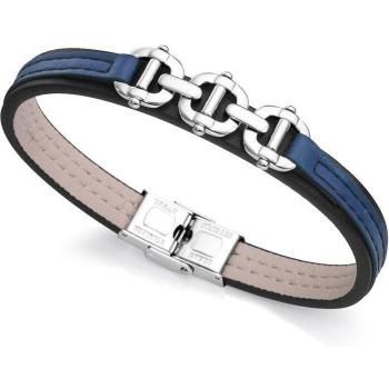 Pulsera Viceroy Magnum 15147P01010 para Hombre de Acero con Piel Negra y Azul y Motivo en Acero