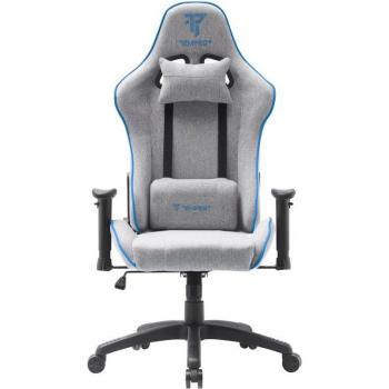 Silla Gaming Tempest Vanquish Gris/Azul Tela Transpirable