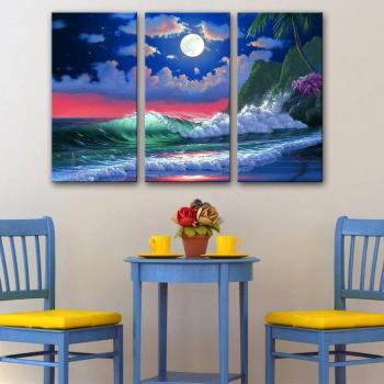 WTOR_Imprimir Óleo Costa Ver decoración decoración del hogar pintura sobre lienzo lienzo arte mural moderna imprimir carteles,sin pintura en tela enmarcada,16x16,16x35