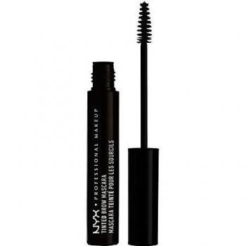 NYX Professional Makeup Fijador de cejas Tinted Brow Mascara, Ultrapigmentado, Fórmula gel cremosa para rellenar y dar forma, 6,5 ml, Color Negro