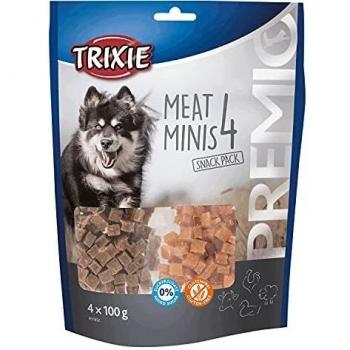 TRIXIE PREMIO 4 Meat Minis, Pollo-Pato-Ternera-Cordero, 4 × 100 g, Perro