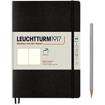 Leuchtturm1917 A5 Softcover Black Plain Notebook