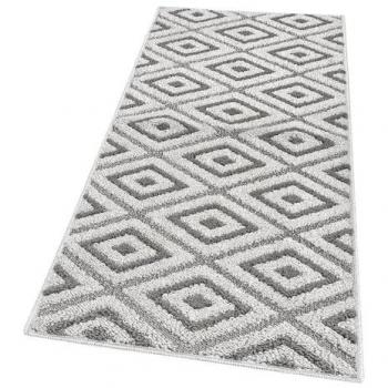 Alfombra de cocina 3D bordada moderna antideslizante absorbente gris 50x240 cm