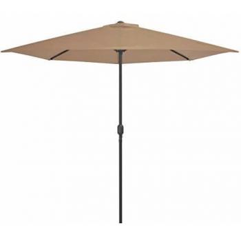vidaXL Sombrilla Balcón Semicircular Palo Aluminio 300x150 cm Gris Topo Toldo