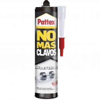Pattex No Más Clavos Invisible, pegamento resistente transparente, pegamento extrafuerte para madera, metal y más, adhesivo de montaje instantáneo, 1 cartucho x 310 g