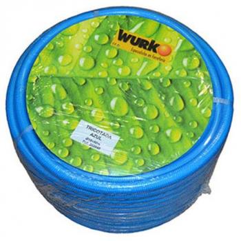 Manguera de Riego Azul Tricotada Wurko 25mm - Flexible, Resistente y Accesorios Incluidos - 17 Bar - Rollo 50 Metros