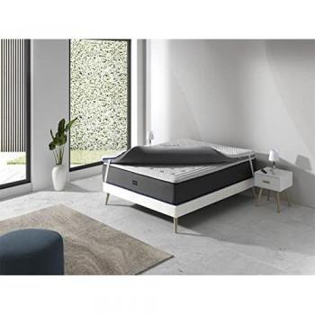 Topper viscoelástico JENO 200x200 cm, altura 8 cm, desenfundable, adaptable, firmeza media 3/5