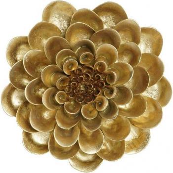 Fíjalo Decoración pared resina 23x6x23 flor dorado