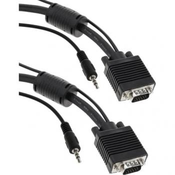 Super Cable VGA con Jack 3.5mm Macho/Macho 15m Negro - BeMatik