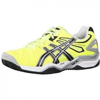 Asics Herren Tennis Schuhe Gel-Resolution 5 Clay E302Y 0490 44.5, Flash Yellow, Black, Silver, 44.5